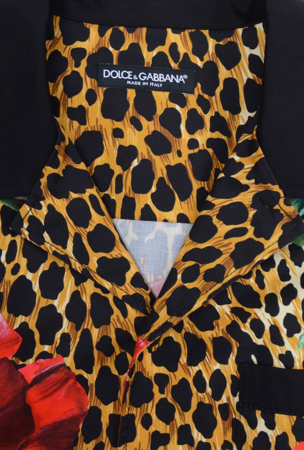 Dolce & Gabbana Men Poppies Short Sleeve Shirt