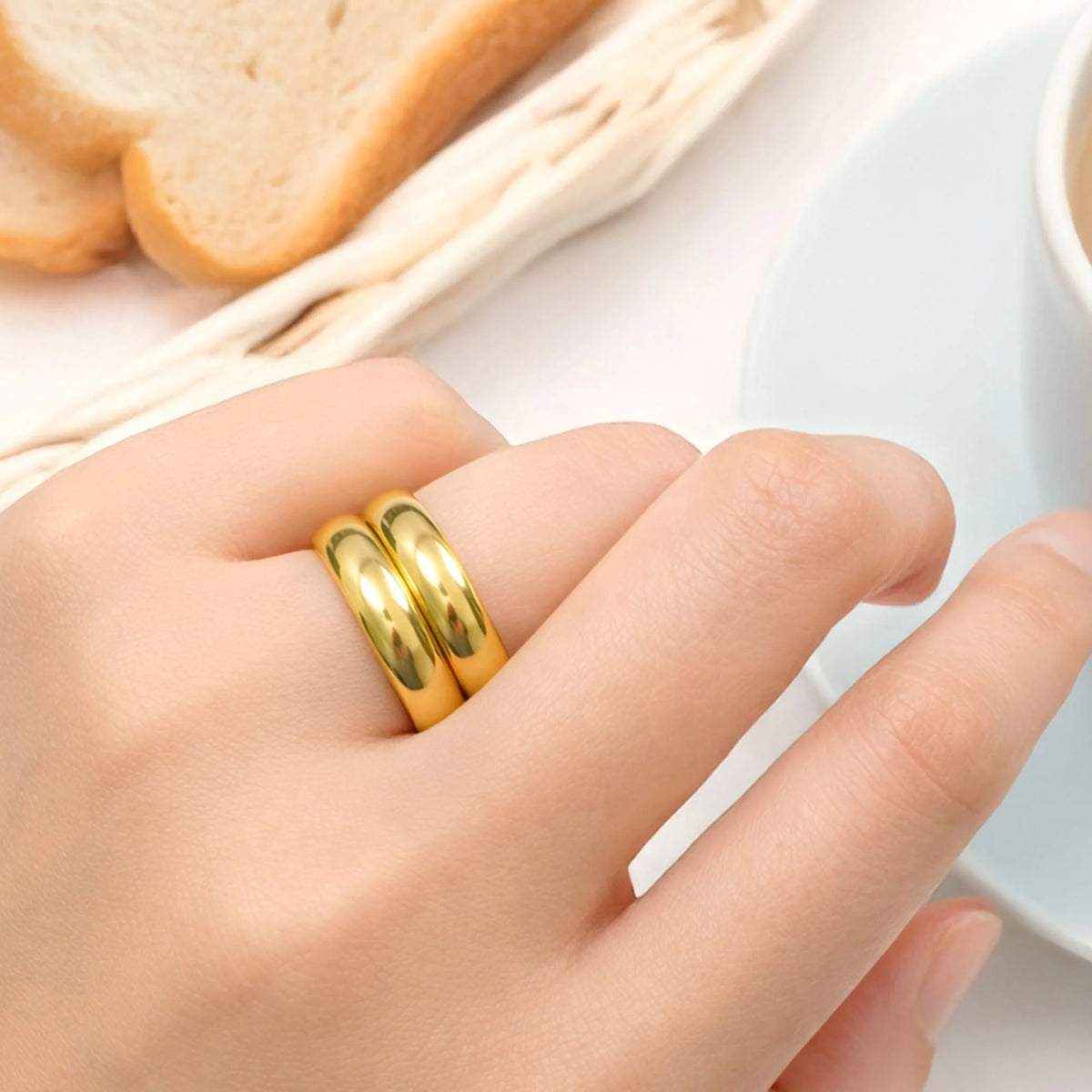 Bullion Gold Twin Gleam Radiant Fusion Gold Layered Ring