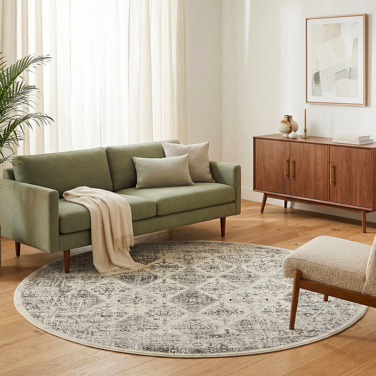 Century 999 Grey Round Rug