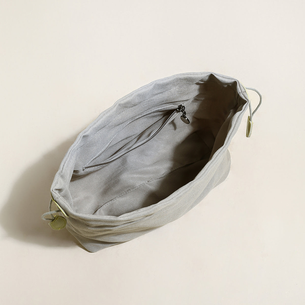 Mini Woven Trapezoid Drawstring Shoulder Bag - Avocado