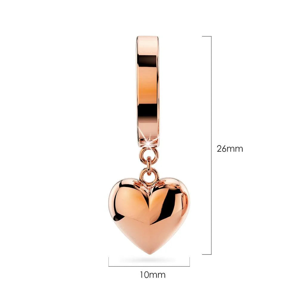 Bullion Gold Ruby Love Huggie Earrings