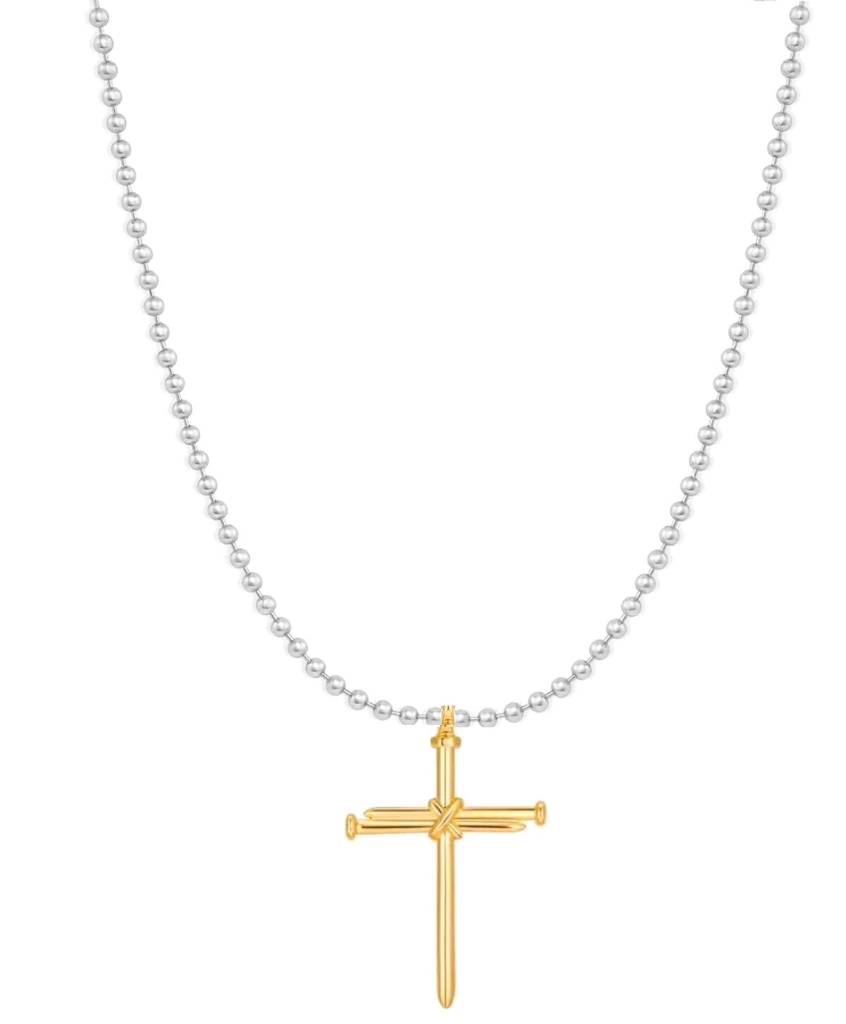 Stephen Oliver 18K Plated Two Tone Modern Cross Necklace