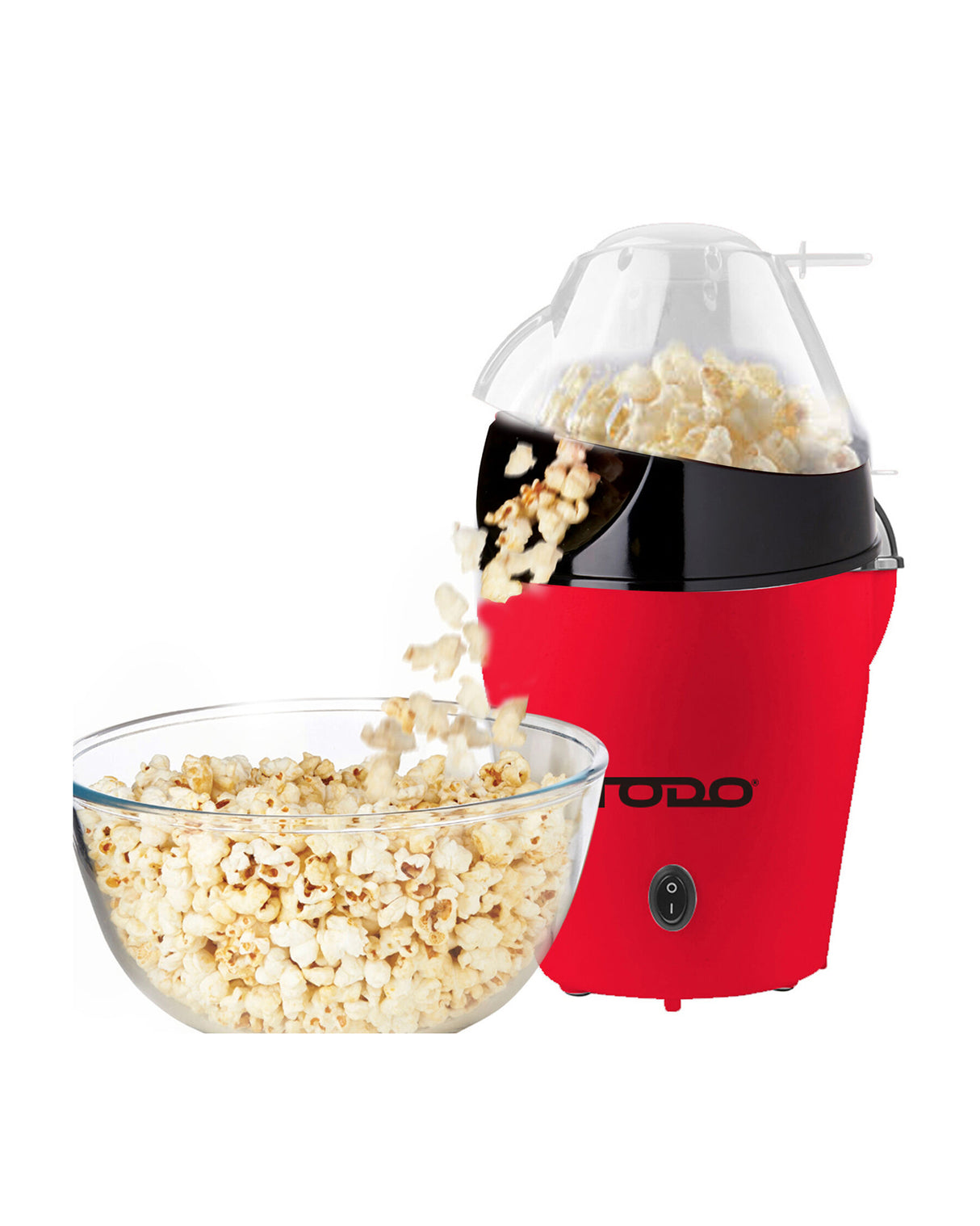 TODO Popcorn Maker Countertop Snack Hot Fresh Electric Popcorn Machine Kitchen Appliance - Red