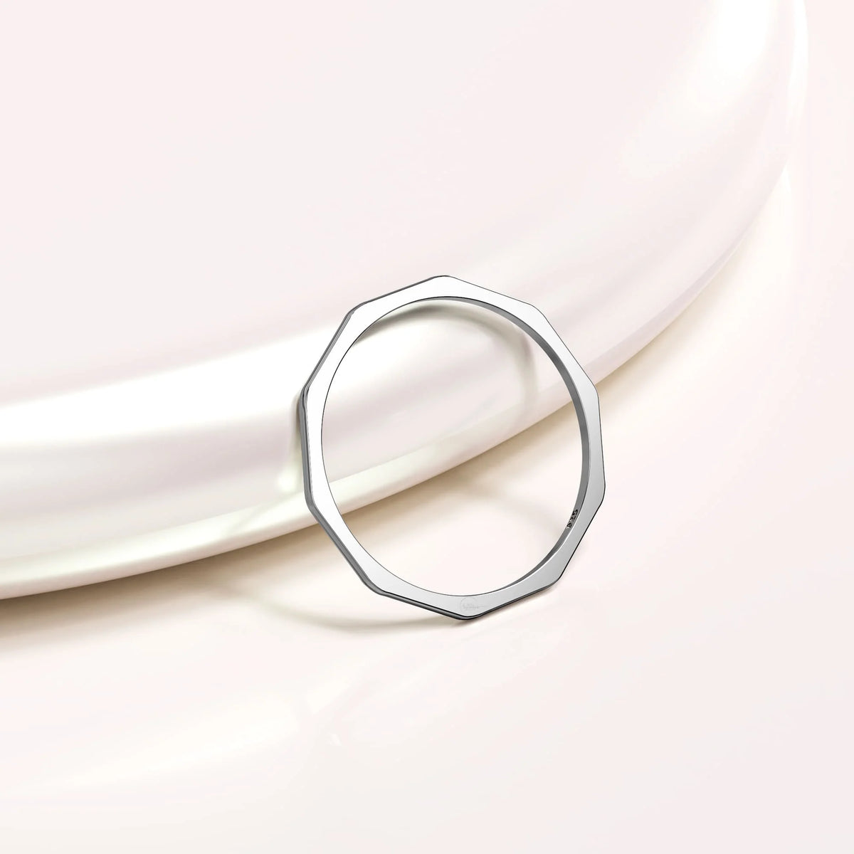 Solid 925 Sterling Silver Geometric Stacking Ring