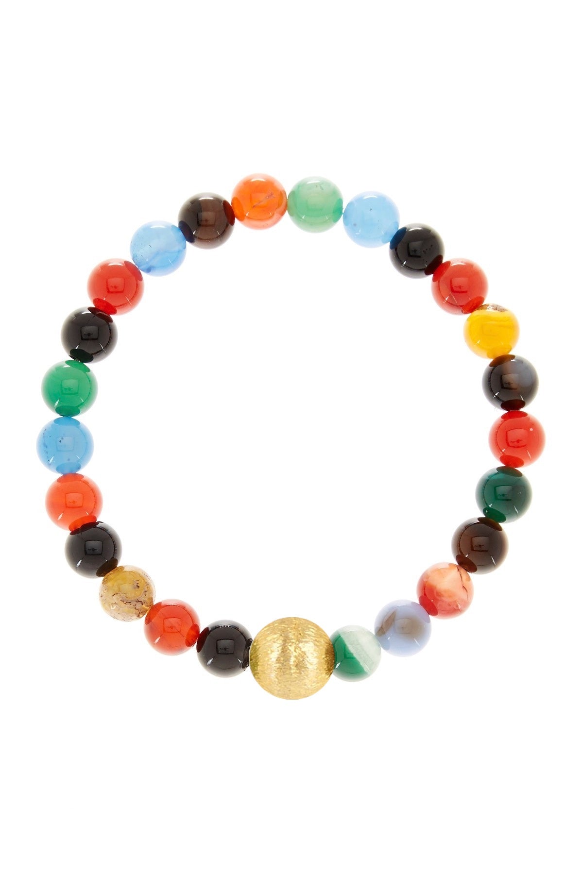 Liv Oliver 18K Matte Gold & Multi Color Gemstone Bracelet