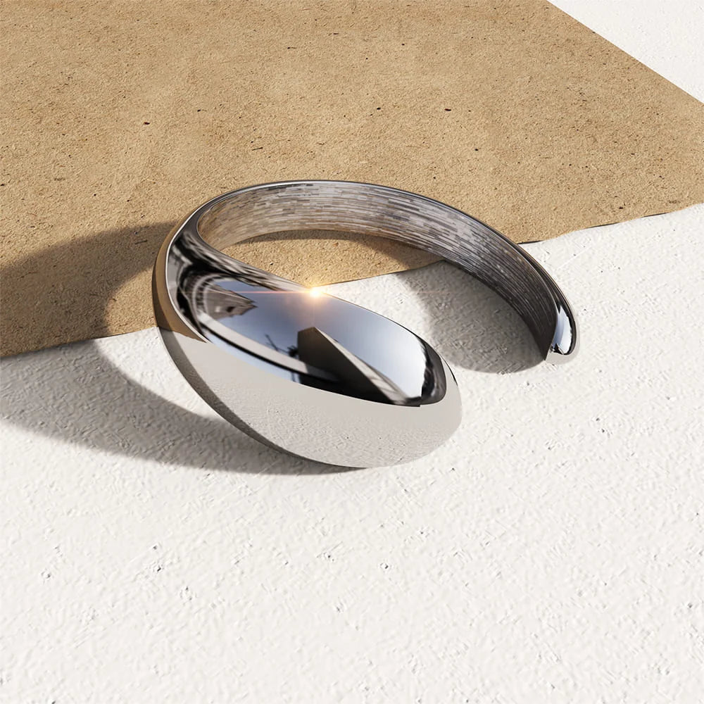 Bullion Gold Elan Irregular Open Claw White Gold Ring
