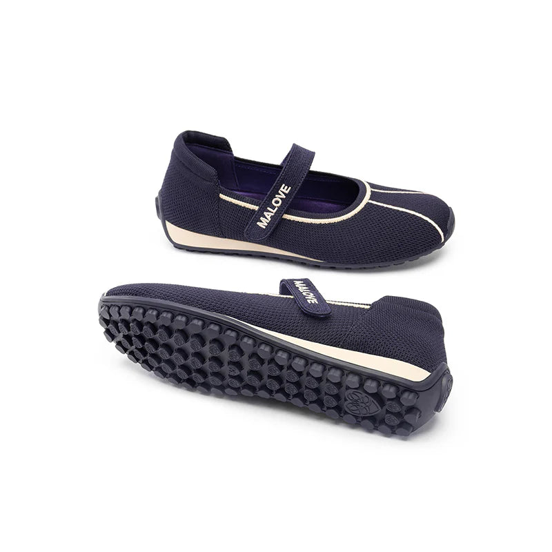 Sport Ballet Mary Jane Flats - Navy