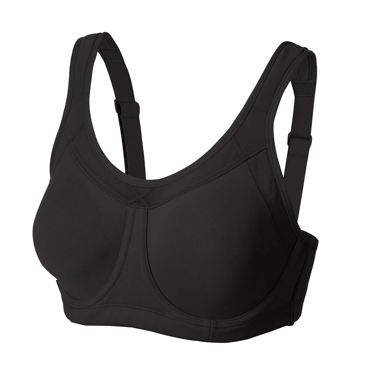 High Impact Workout Bra with Removable Cups - Black