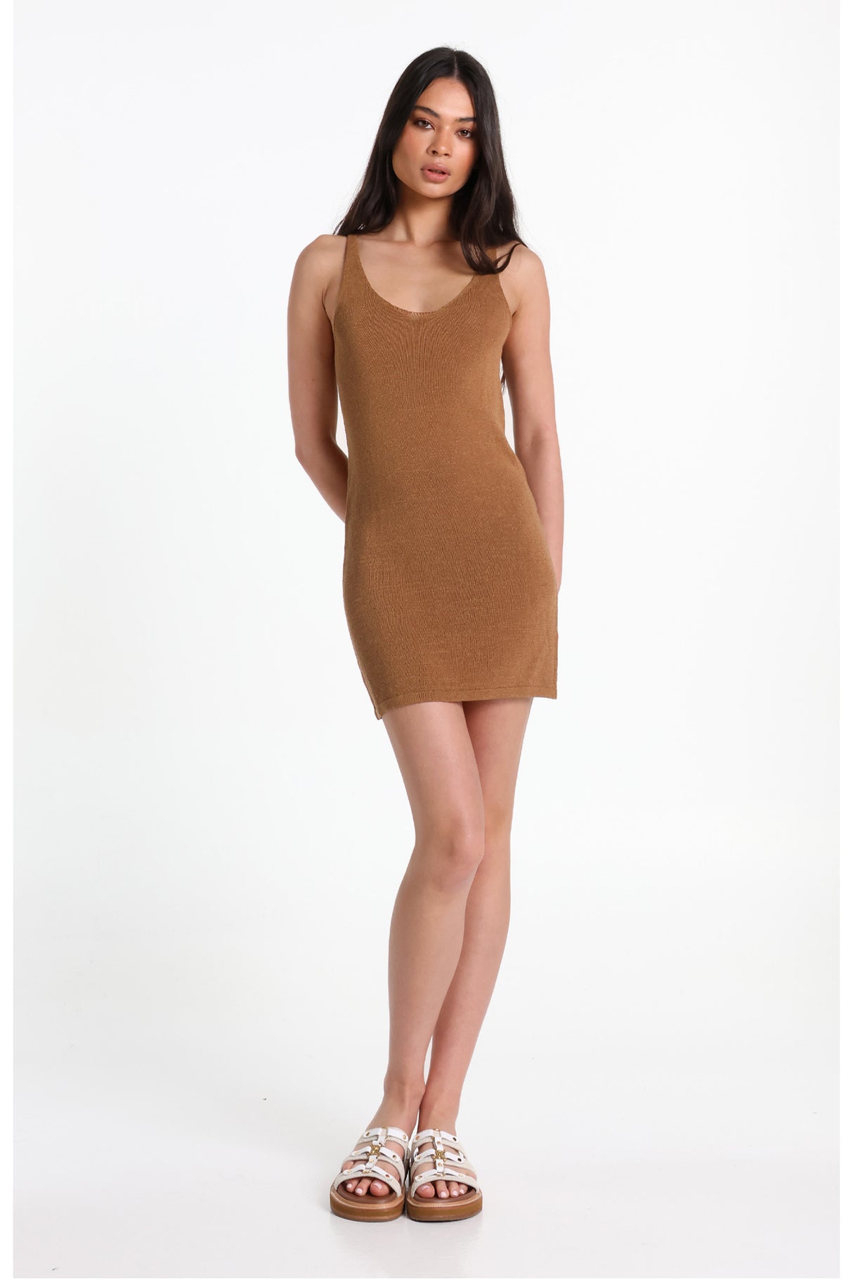 Lost In Lunar Women's Raya Knit Mini Dress - Toffee