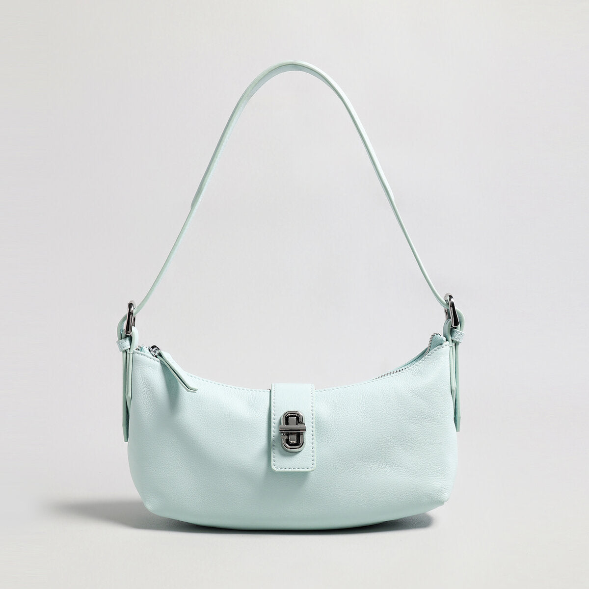 Turn-Lock Crescent Baguette Bag - Mint