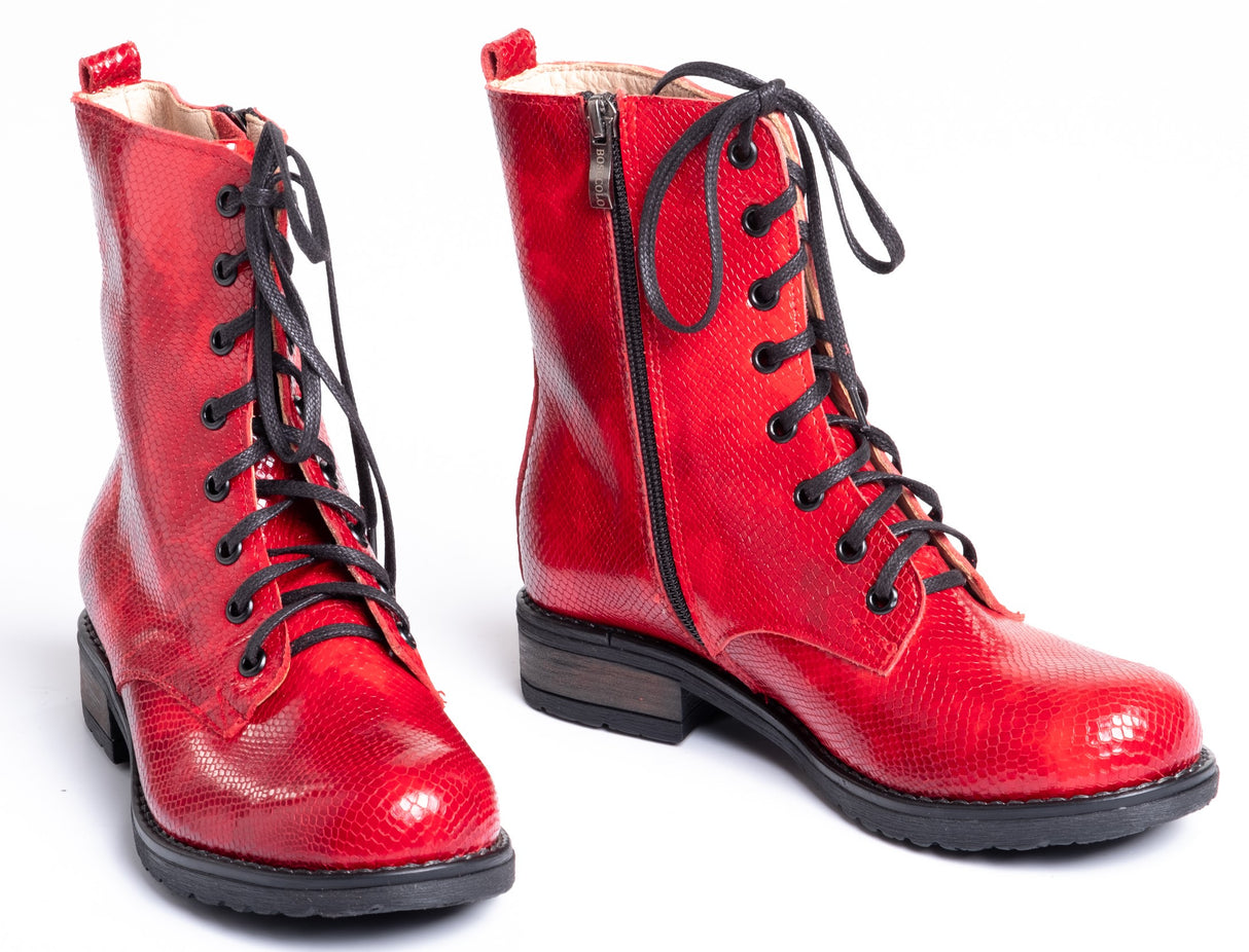 Bosccolo Womens Boots - Red Snake