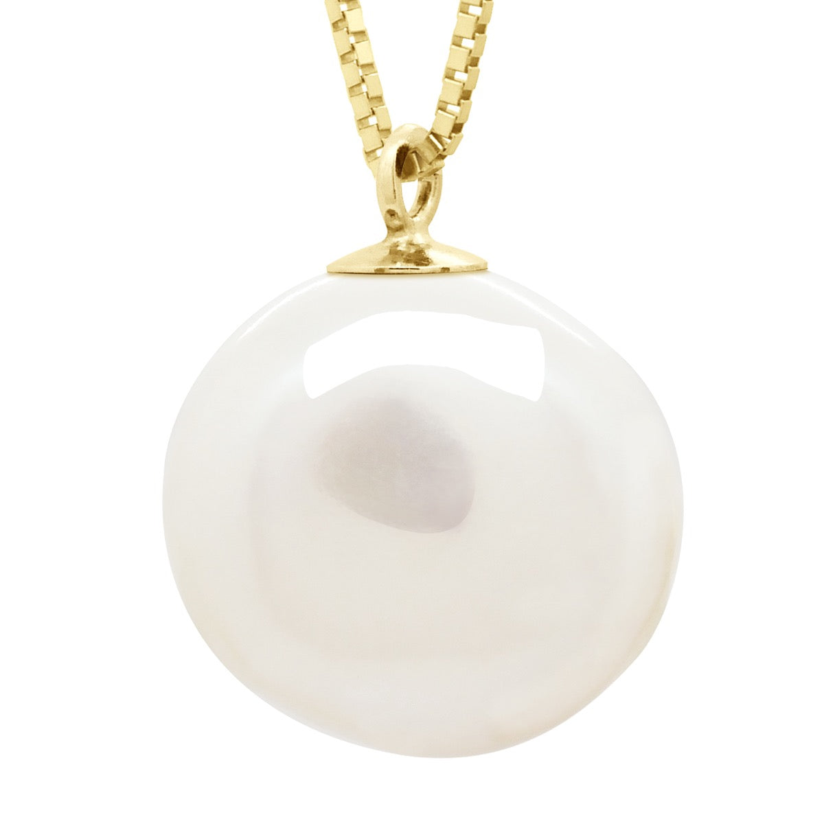 Necklace Real Cultured Freshwater Pearl Baroque 12-13 mm - "Natural Pearl White" - Longueur 42 cm