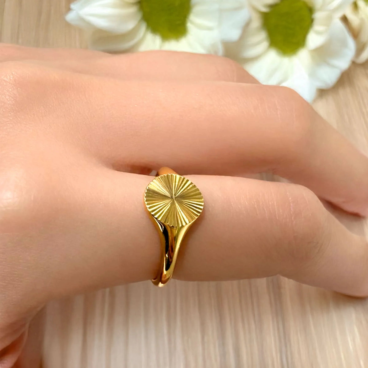 Bullion Gold Vortex Aura Gold Plated Ring