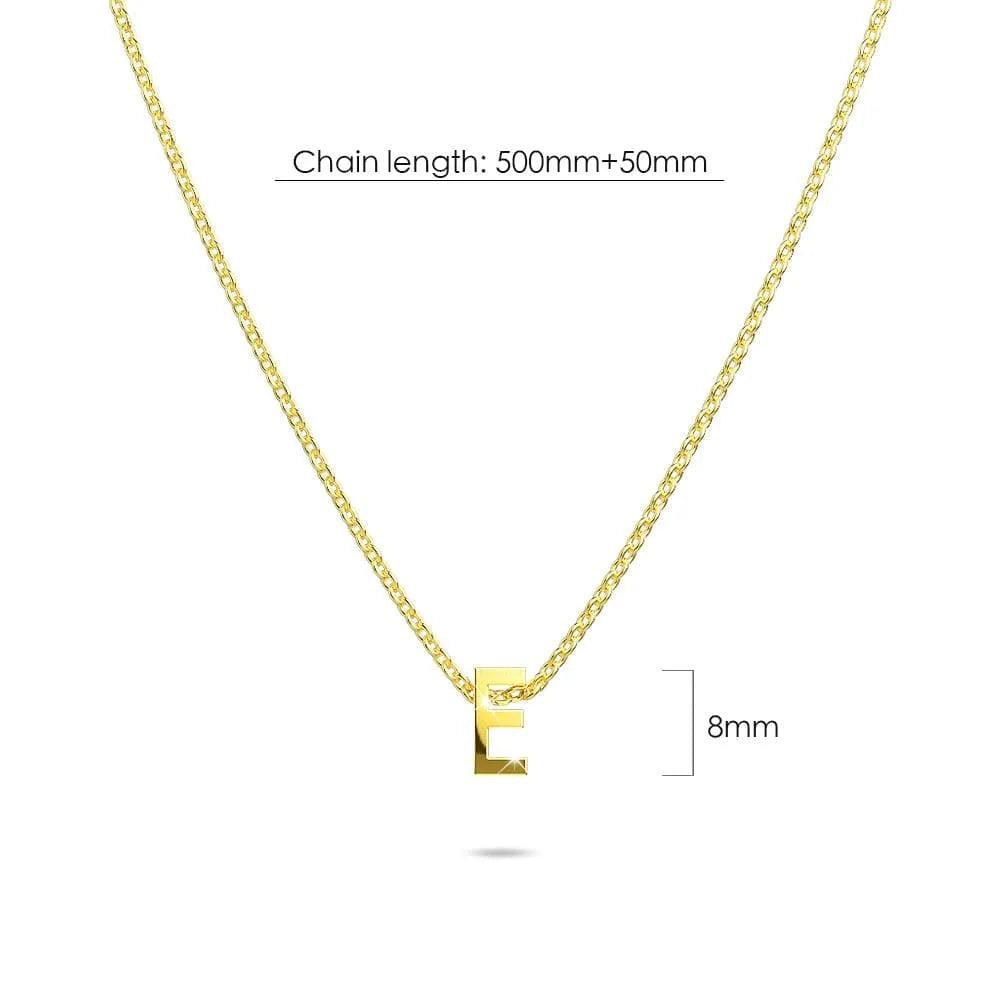 Bullion Gold Initials Brick Alphabet Letter Necklace Gold Layered Steel Jewellery