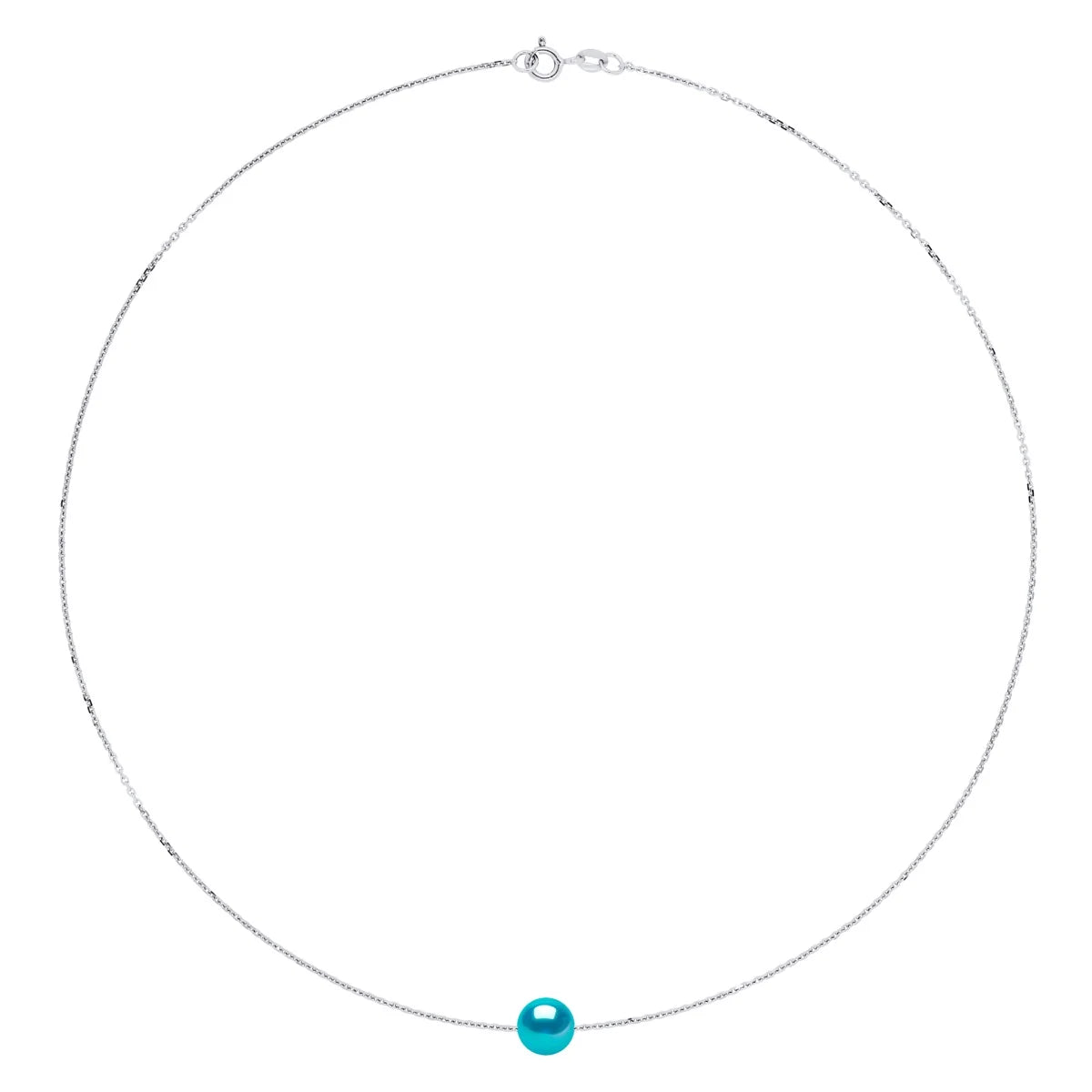 Necklace Freshwater Pearl & Turquoise Sterling Silver 8-9mm