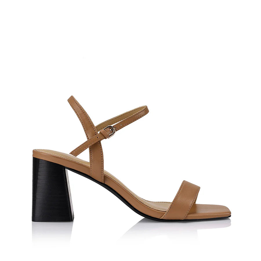 Siren Heeled Sandals - Soft Tan Leather
