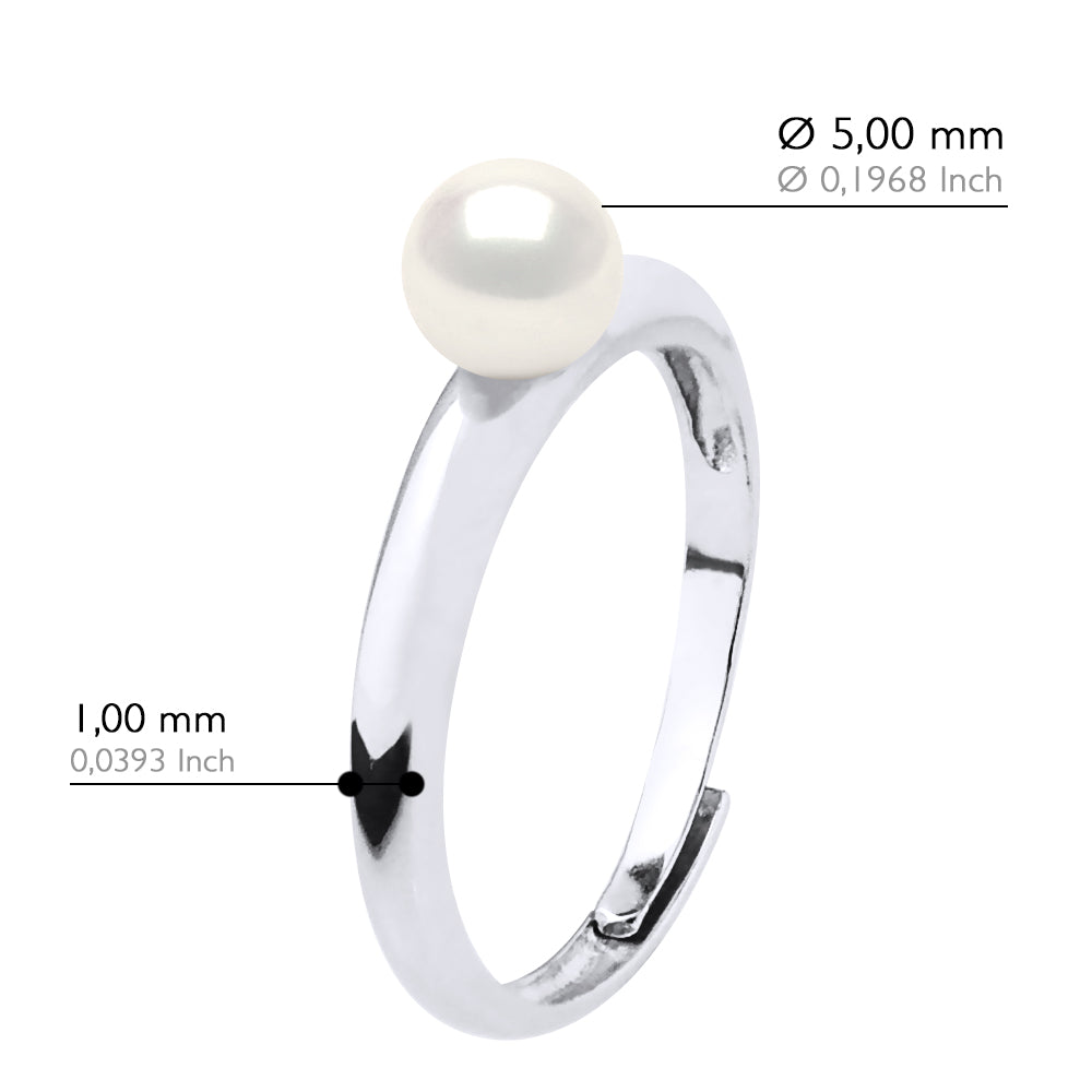 Simple Bangle Ring - Natural White - Ring adjustable from Size 48 to Size 62 - French Size