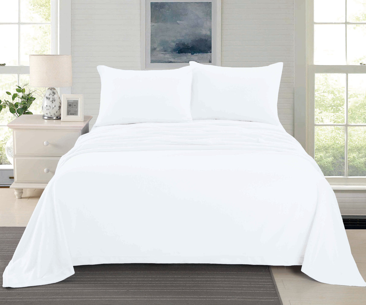 Cashmere Touch Flannelette Sheet Set - White