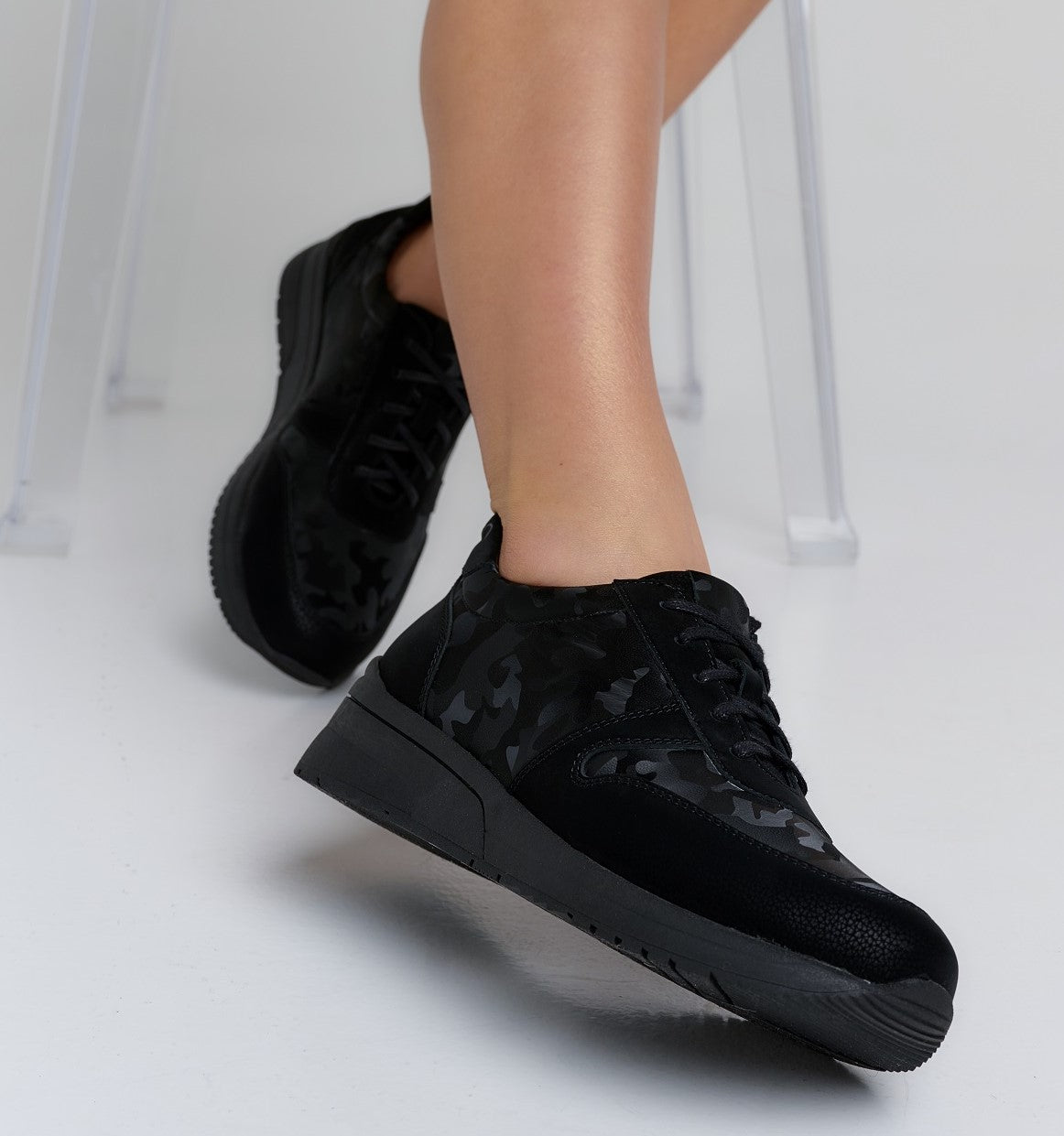 Bosccolo Womens Sneakers - Black Camouflage