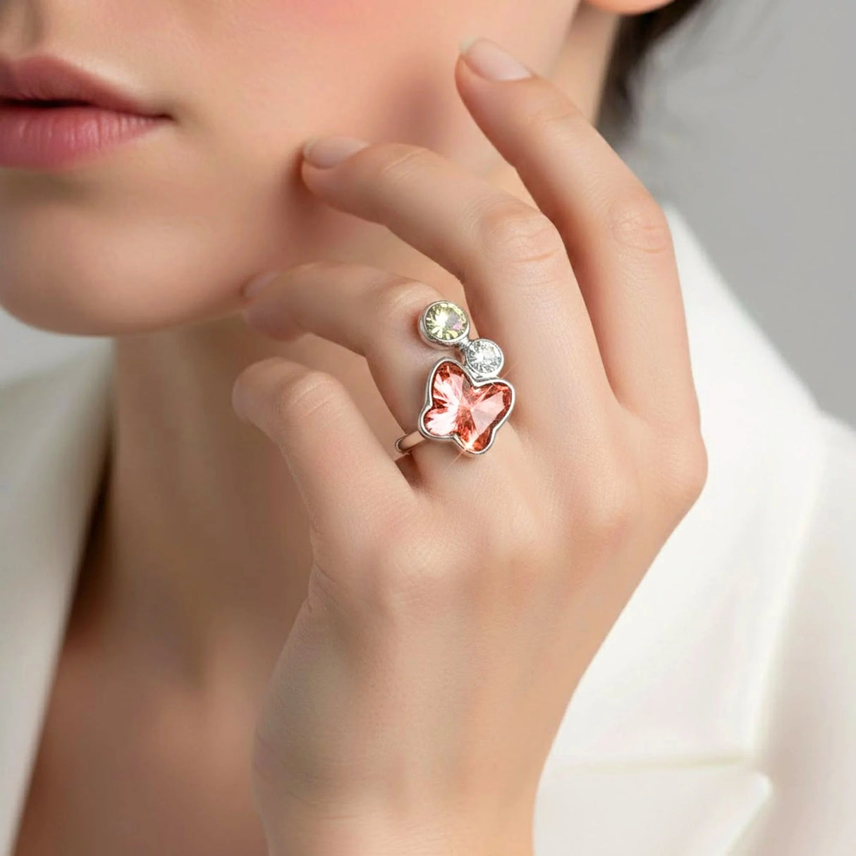 Krystal Couture Spring Butterfly Ring Embellished with SWAROVSKI Crystals