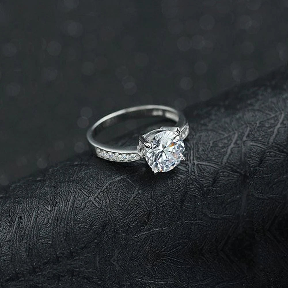 Solid 925 Sterling Silver Zirconia Promise Ring