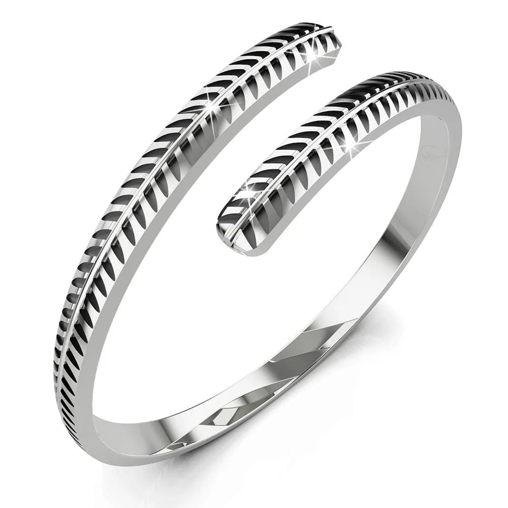 Solid 925 Sterling Silver Double Fern Ring