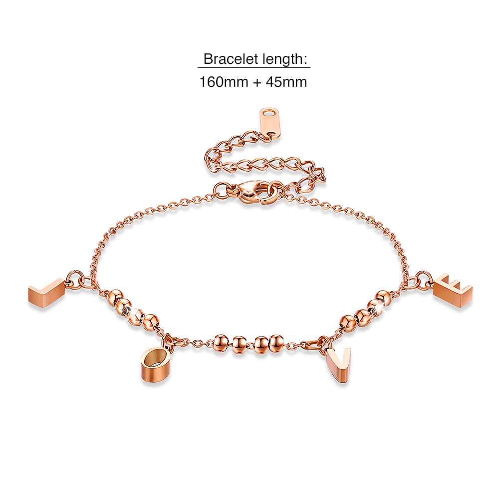 Bullion Gold Love Charm Bracelet