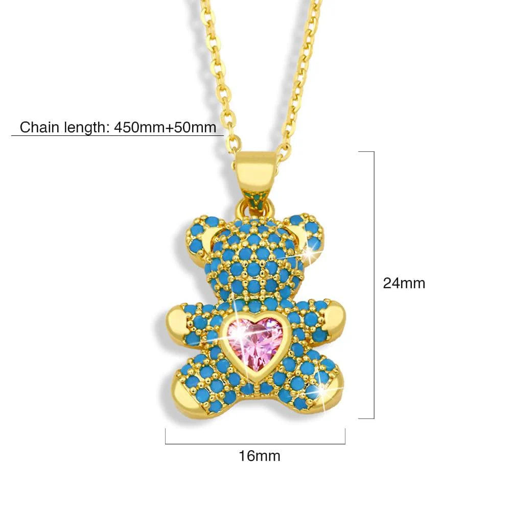 Bullion Gold Love Stories Little Bear Pendant Necklace