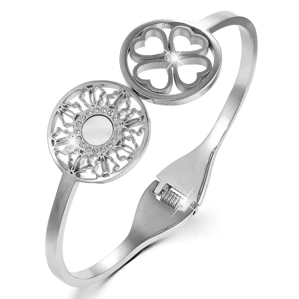 Bullion Gold Artistic Floral Hinged Bangle