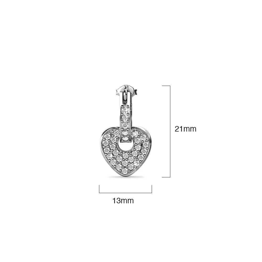 Krystal Couture Heart-Shaped Dangle Earrings Embellished with SWAROVSKI Crystals