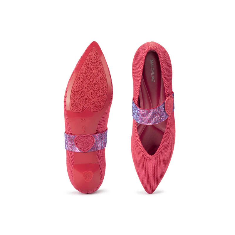 Belle Detachable Strap Mary Jane Heels - Watermelon