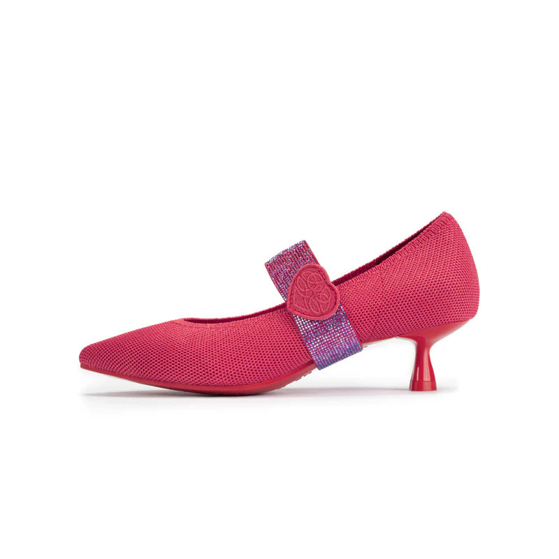 Belle Detachable Strap Mary Jane Heels - Watermelon