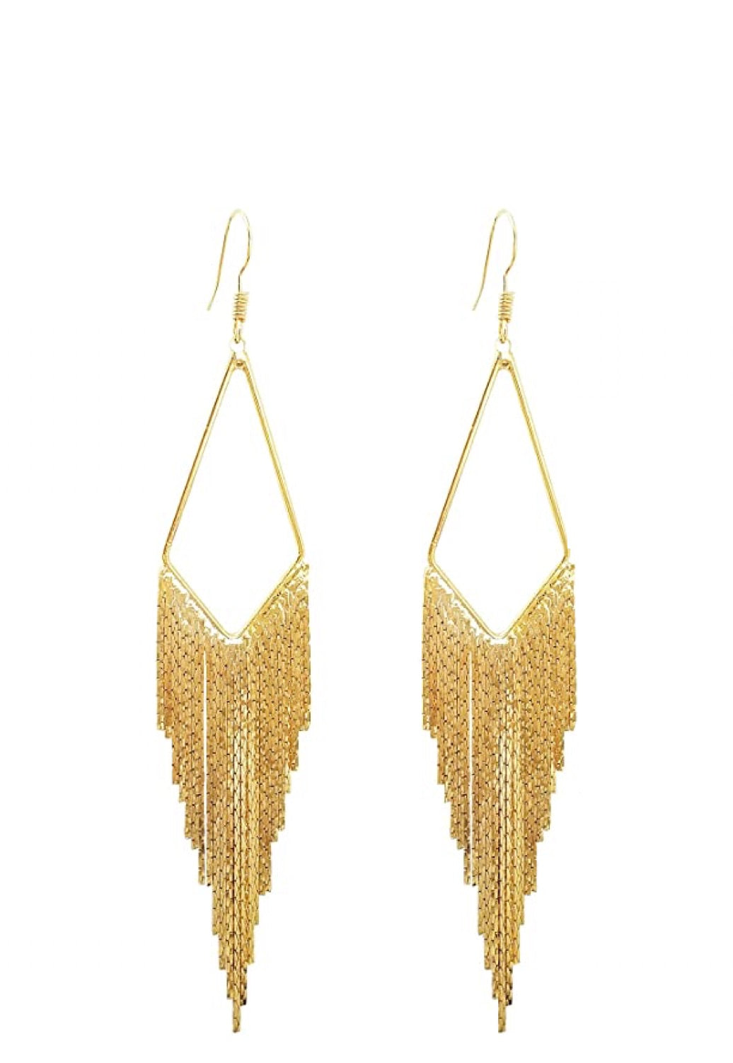 Liv Oliver 18K Gold Multi Chain Earrings