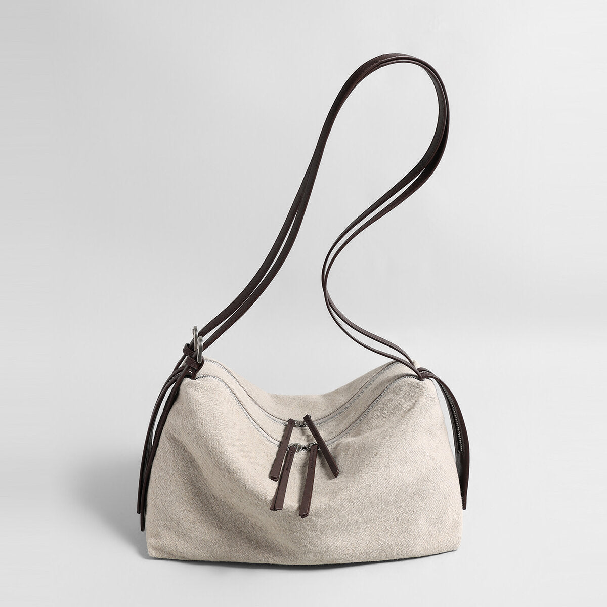Linen Pillow Shoulder Bag - Taupe
