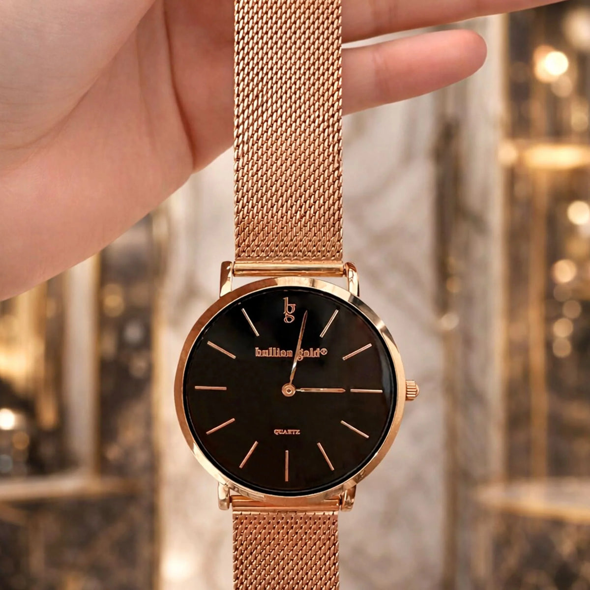 Bullion Gold Bullion Gold Timeless Dream Watch - Rose Gold and Black