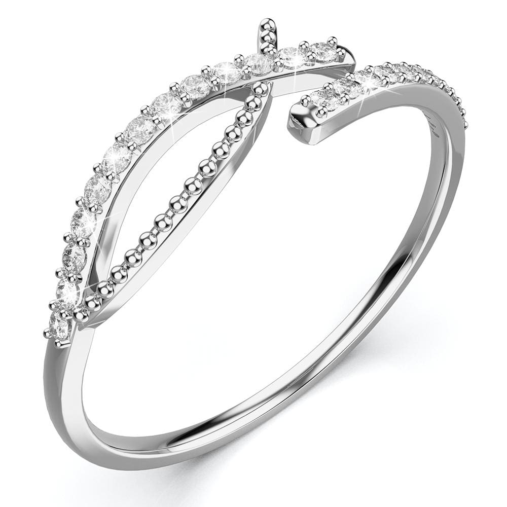 Adjustable Solid 925 Sterling Silver Serendipity Stacking Ring
