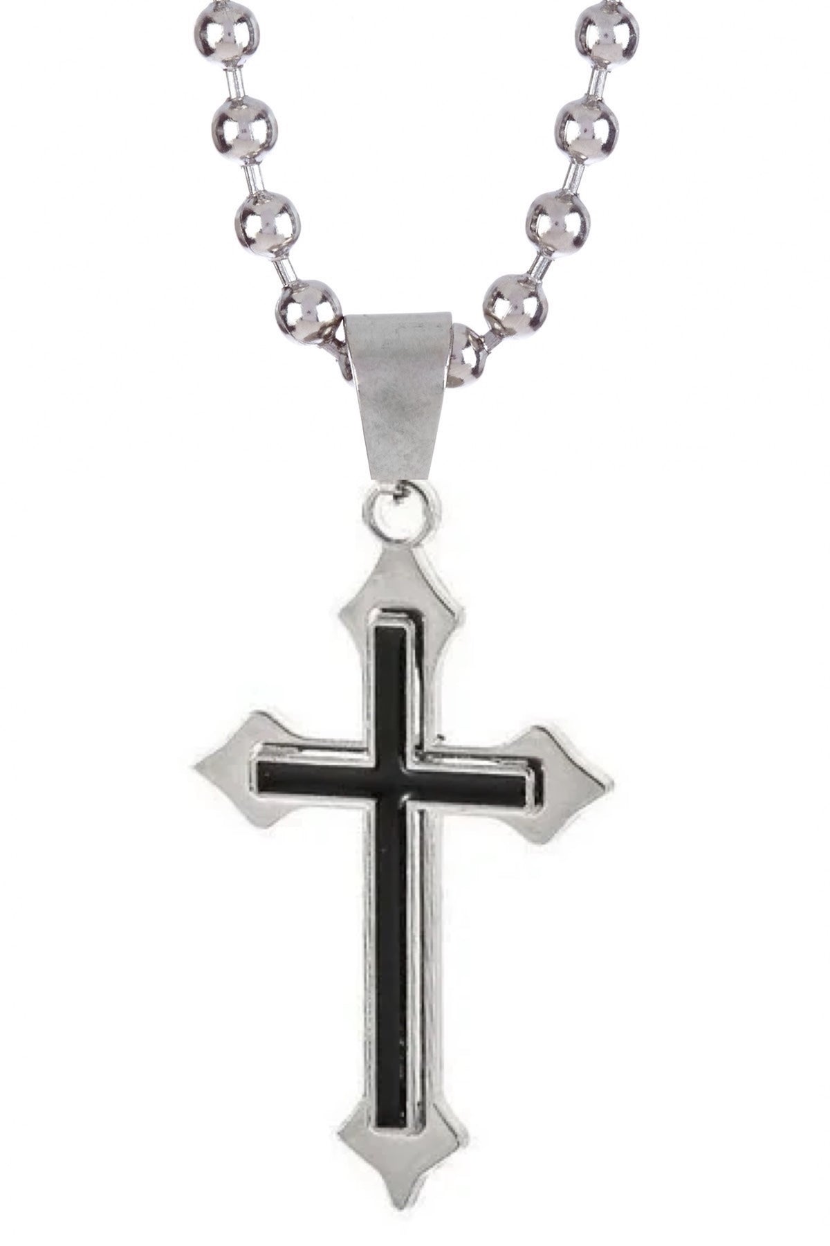 Stephen Oliver Stephen Oliver 18K White Gold And Black Cross Necklace