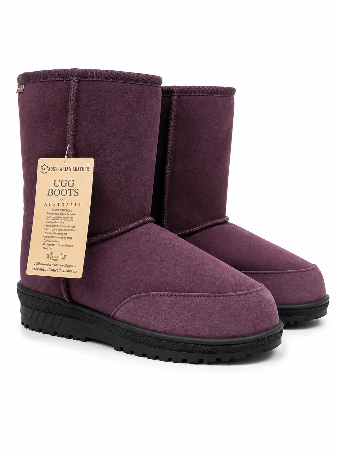Australian Leather Ugg Classic Short Rubber Sole Rubber Sole - Plum - AU7