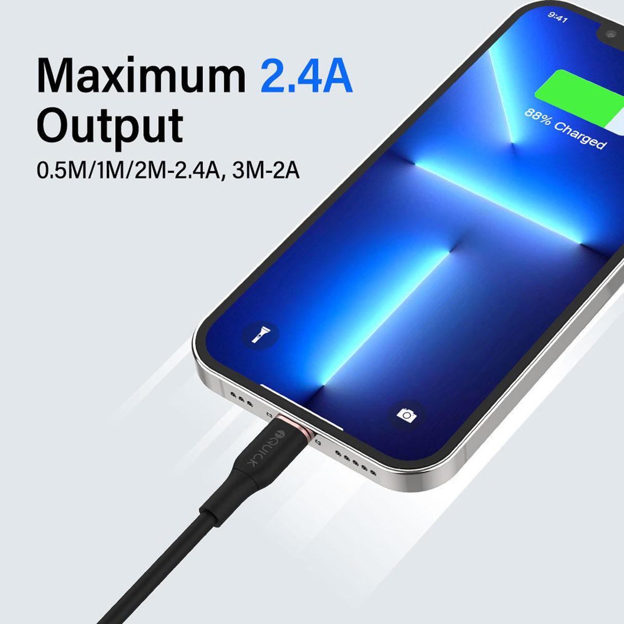 iQuick Type-C USB to Apple Pin Charging Data Sync Charge Cable 2.4A 0.5m - White