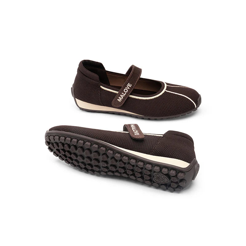 Sport Ballet Mary Jane Flats - Chocolate