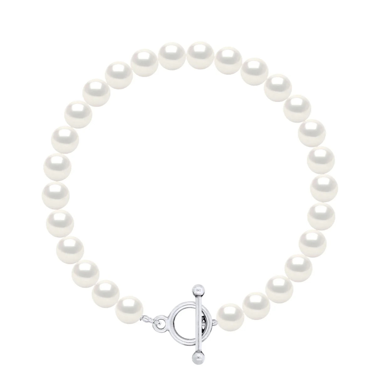 Manufacture Royale Bracelet Freshwater Pearl White Sterling Silver 6-7mm 18cm