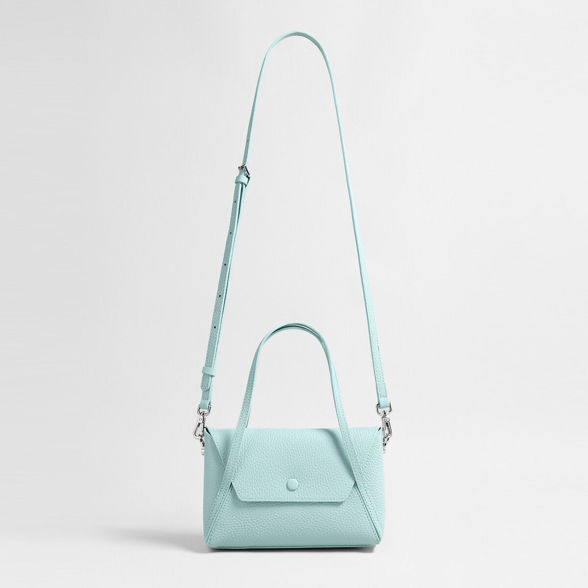 Pebbled Calfskin Geometric Mini Tote - Blue