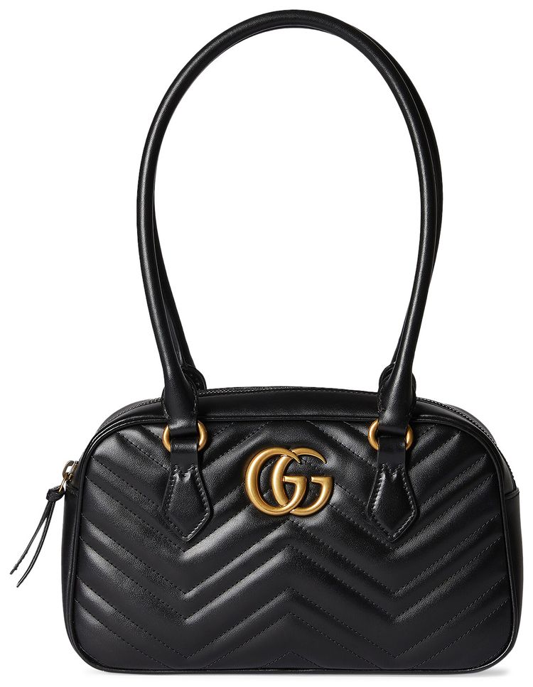 Gucci GG Marmont Leather Shoulder Bag - Black