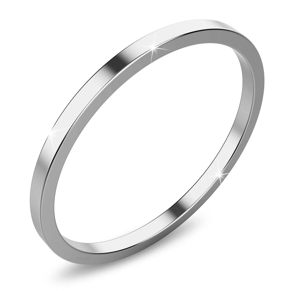 Bullion Gold White Gold Simplicity Slim Ring