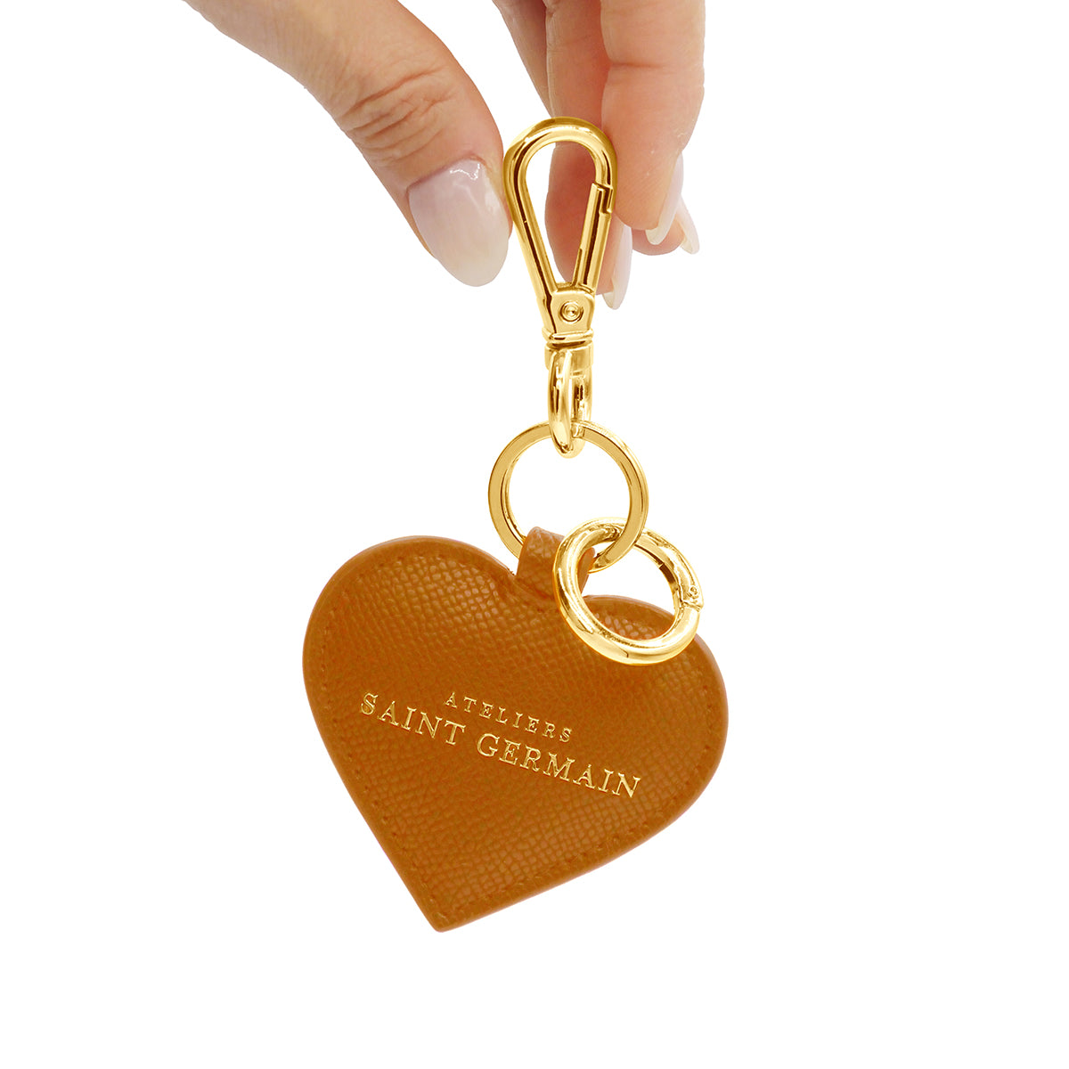 JEWELRY BAG - KEY RING "HEART" BROWN