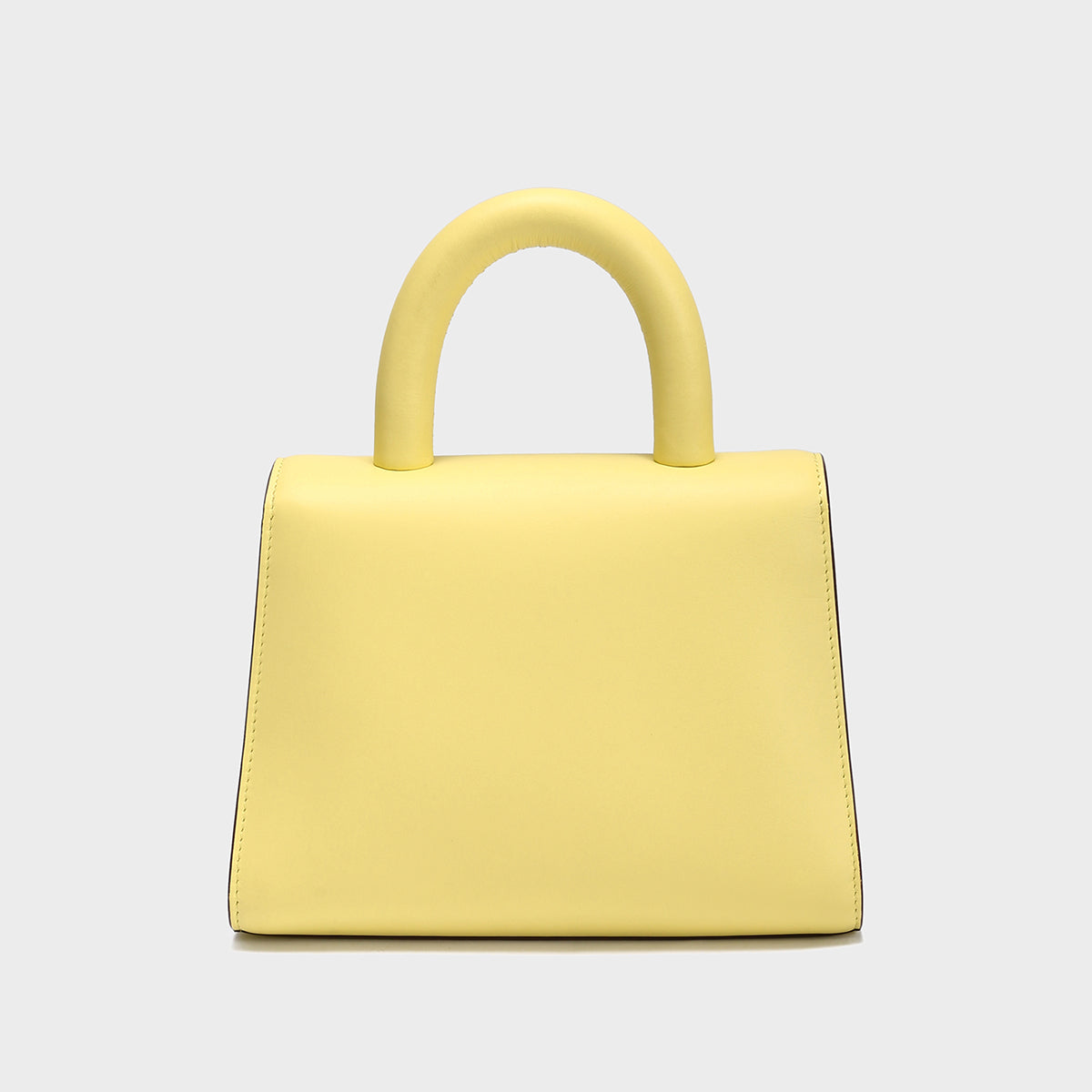 Avant Garde Silver Chain Strap Leather Top Handle Bag - Yellow