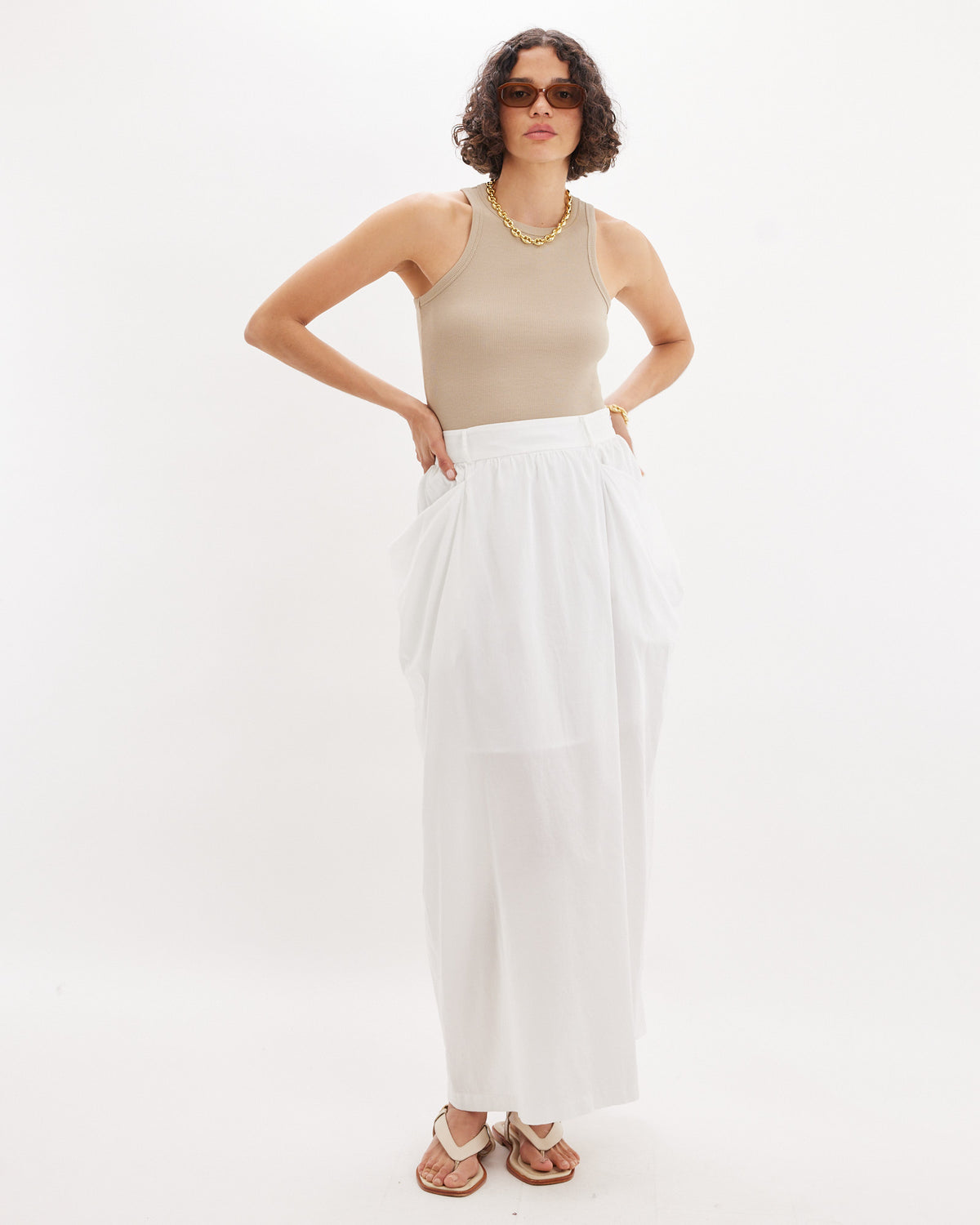 Amelius Nora Pocket Maxi Skirt - White