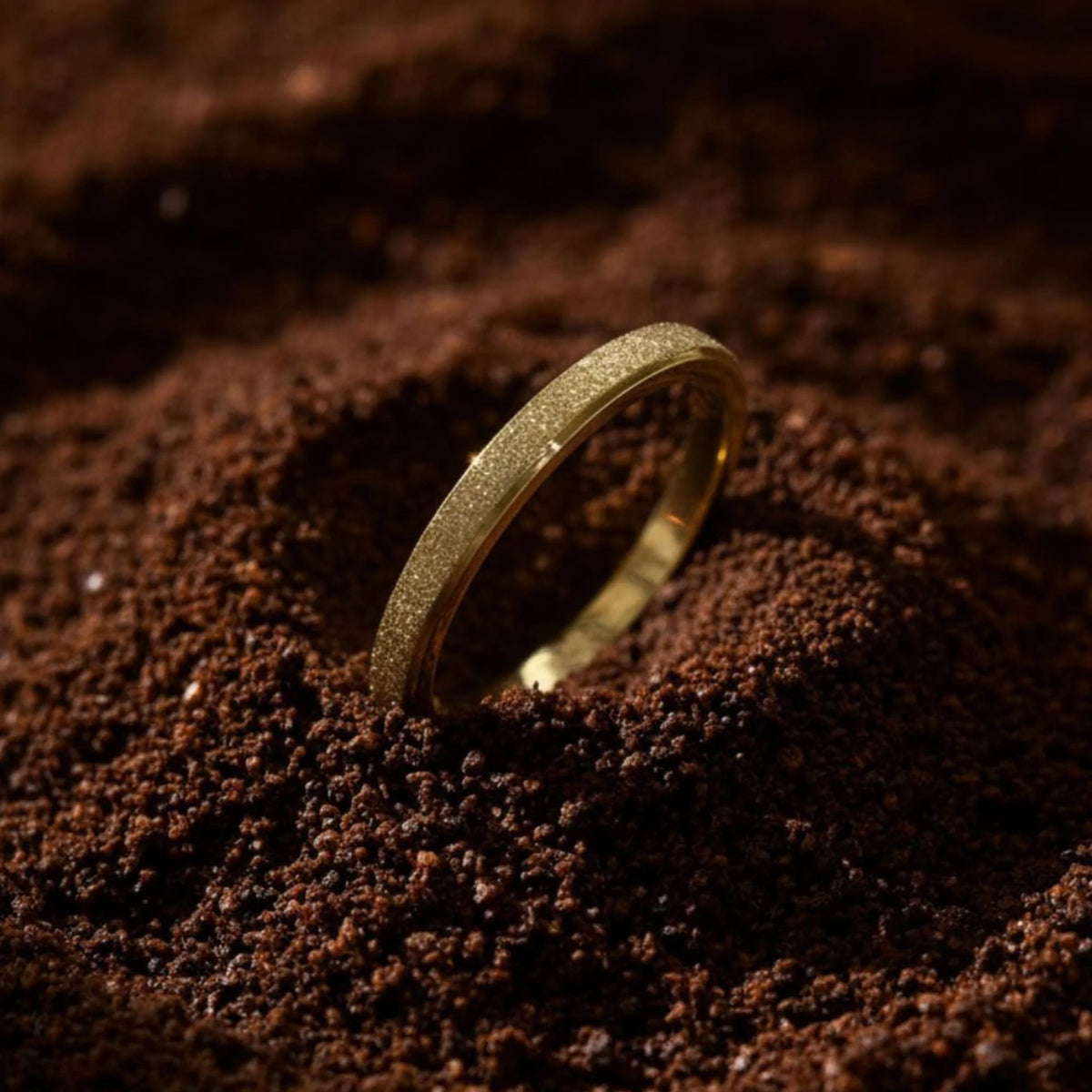 Bullion Gold Deva Glitter Textured Stacker Ring