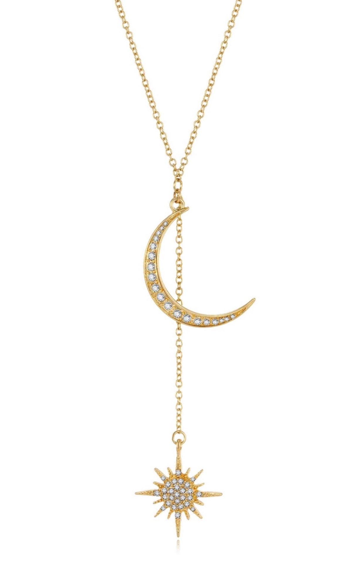 Liv Oliver 18K Gold Star And Moon Necklace