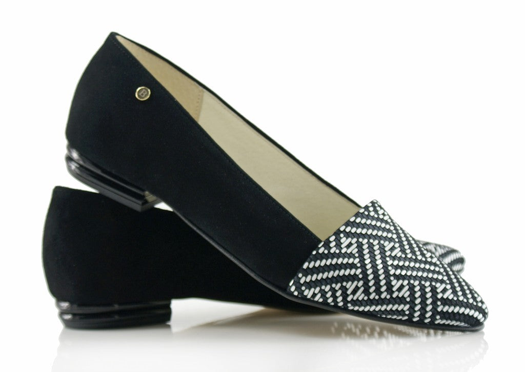 Bosccolo Womens Ballerina - Black Suede